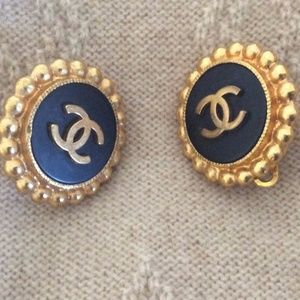 Gold Chanel Clip On Earrings